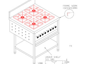 4 BURNER CONTINENTAL GAS RANGE