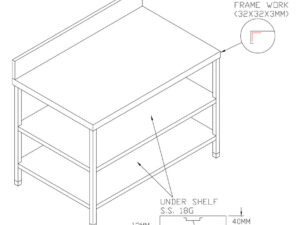 SS Worktable with two undershelves